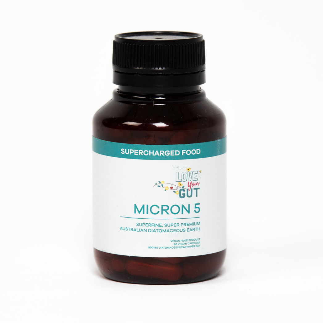 Love Your Gut Micron 5, superfine Australian diatomaceous earth, 90 capsules
