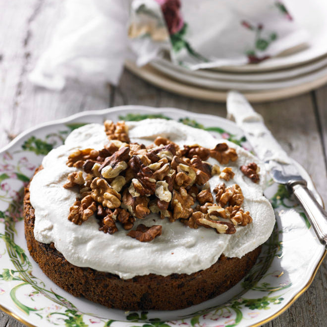 Mother's Day Carrot Cake with Coconut Icing
