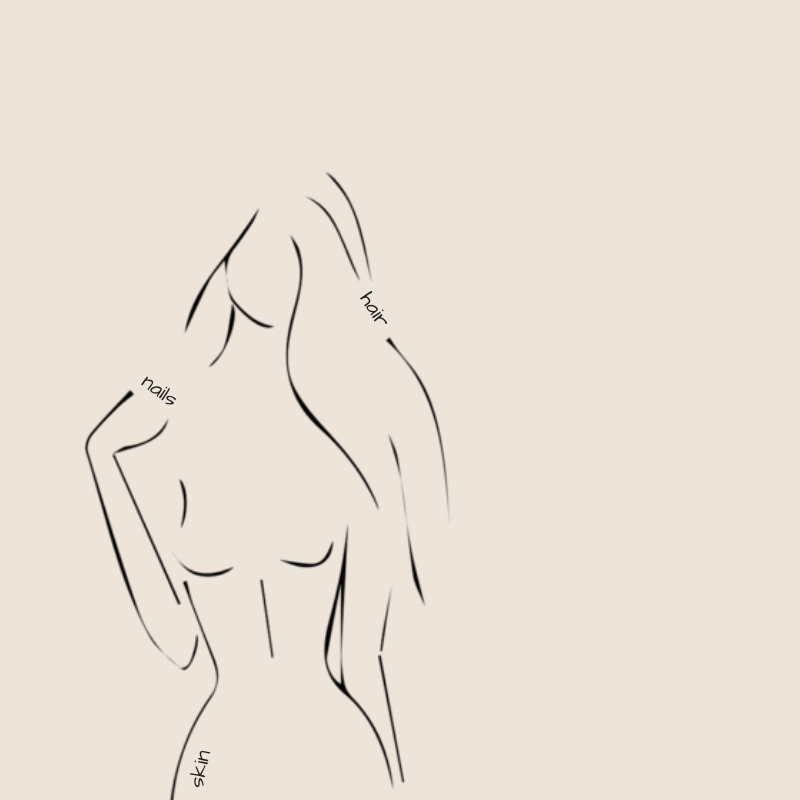 An illustration of a woman's body with measurements