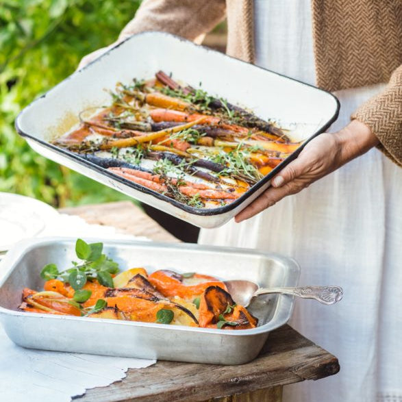 Sweet Golden Gut Lemon Thyme Roasted Carrots
