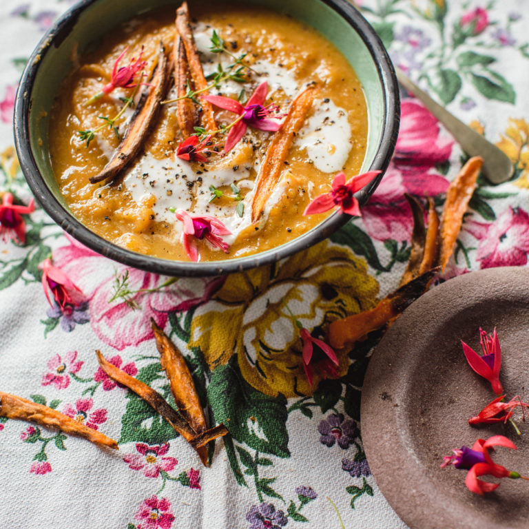 Sweet potato, broccoli and ham soup