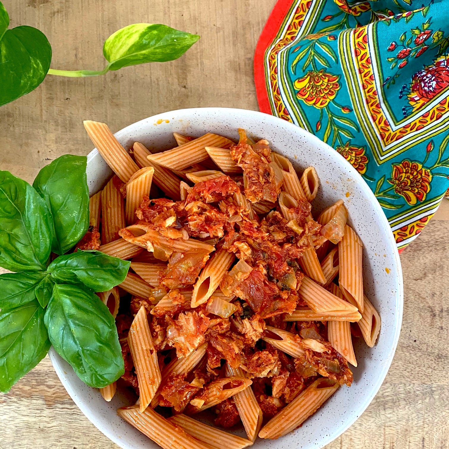 Supercharged Tuna and Red Lentil Pantry Pasta