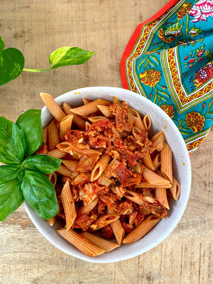 Supercharged Tuna and Red Lentil Pantry Pasta