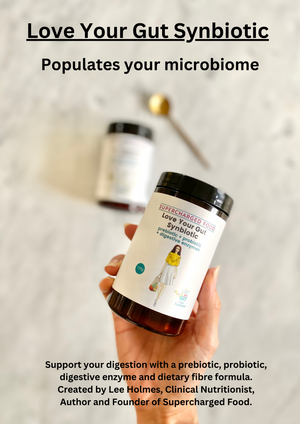 Love Your Gut Synbiotic prebiotic, probiotic, fibre and digestive enzyme formula