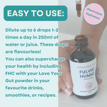 Easy to use Love Your Gut Fulvic Humic Concentrate drops for daily gut health. Simply add a few drops to your walk-around water bottle to supercharge your hydration on the go.