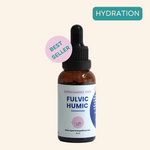 Love Your Gut Fulvic Humic Concentrate 30ml liquid drops for deep gut detoxification and cellular hydration featuring food grade fulvic humic acid.