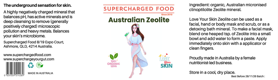 Love Your Skin Australian Desert Zeolite, by Supercharged Food
