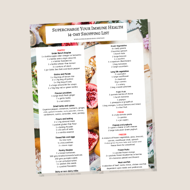 SUPERCHARGE YOUR IMMUNE HEALTH 14-DAY SHOPPING LIST