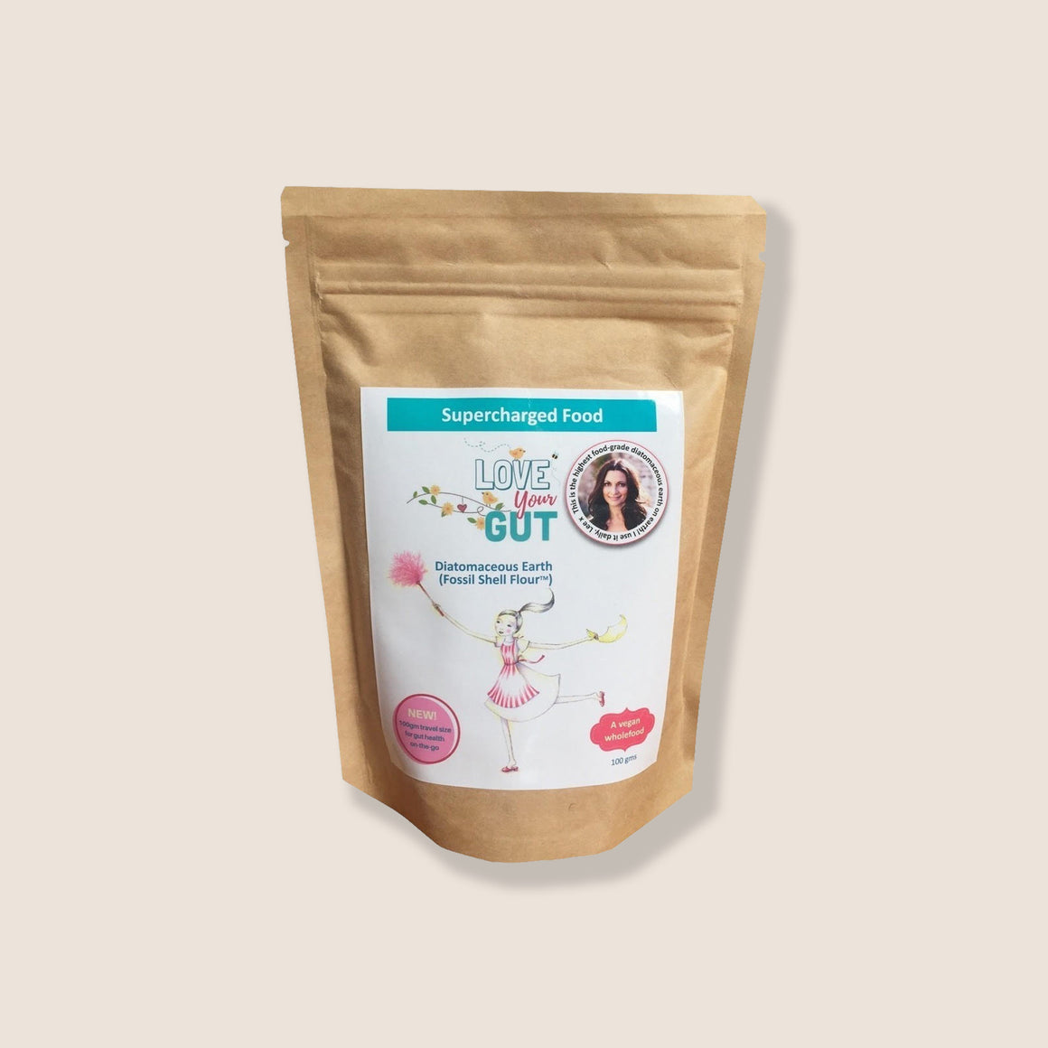 Love Your Gut diatomaceous earth powder, 100g, by Supercharged Food